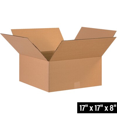 17 x 17 x 8 Shipping Boxes, 32 ECT, 20/Bundle (17178)