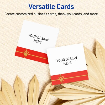 Avery Gold-Red Gift Matte Blank Card, White, 120/Pack (S00-FG6)