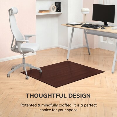 Anji Mountain Plush Bamboo Carpet & Hard Floor Chair Mat, 42" x 48", Dark Cherry (AMB0500-1011)