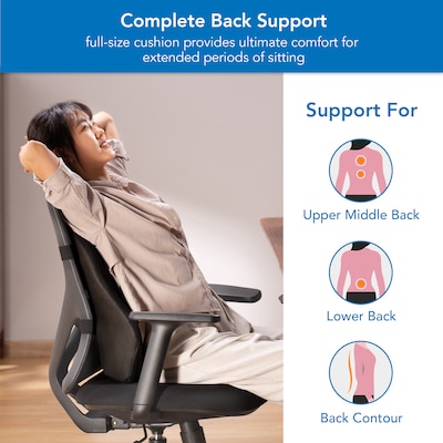 Mount-It! Ergo Collection Memory Foam Full-Back Cushion, Black (MI-1106)