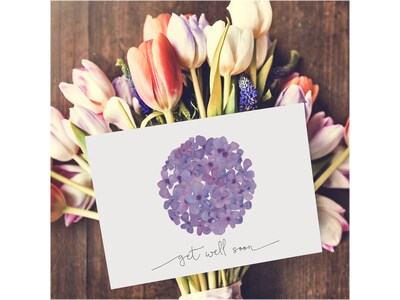 Better Office Get Well Cards with Envelopes, 4" x 6", Assorted Colors, 50/Pack (64624-50PK)