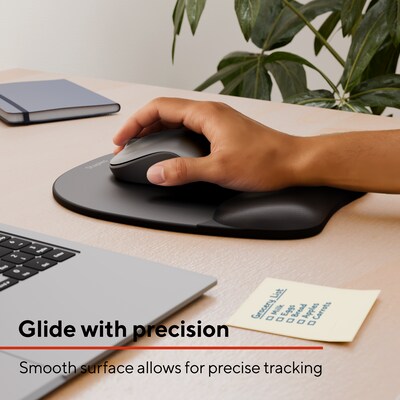 Staples TECH Foam Non-Skid Mouse Pad/Wrist Rest Combo, Black (ST63287)