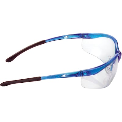 Global Industrial Half Frame Safety Glasses, Anti-Fog, Clear Lens, Blue Frame (708403CL)