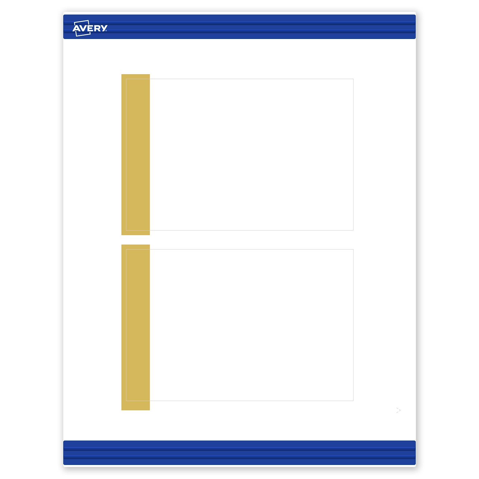 Avery Pre-Printed Gold-Dipped Edge Design Matte Blank Card, White, 20/Pack (S00-DJS)