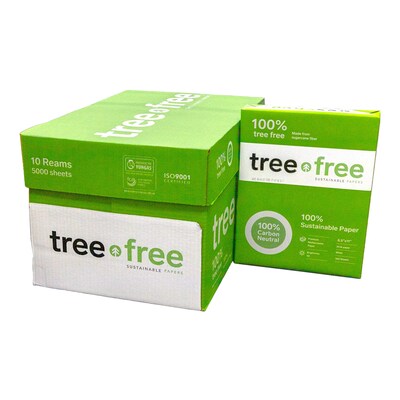 TreeFree Multipurpose Paper, 8.5 x 11, 20 lbs., White, 5000 Sheets/Carton (228007534)