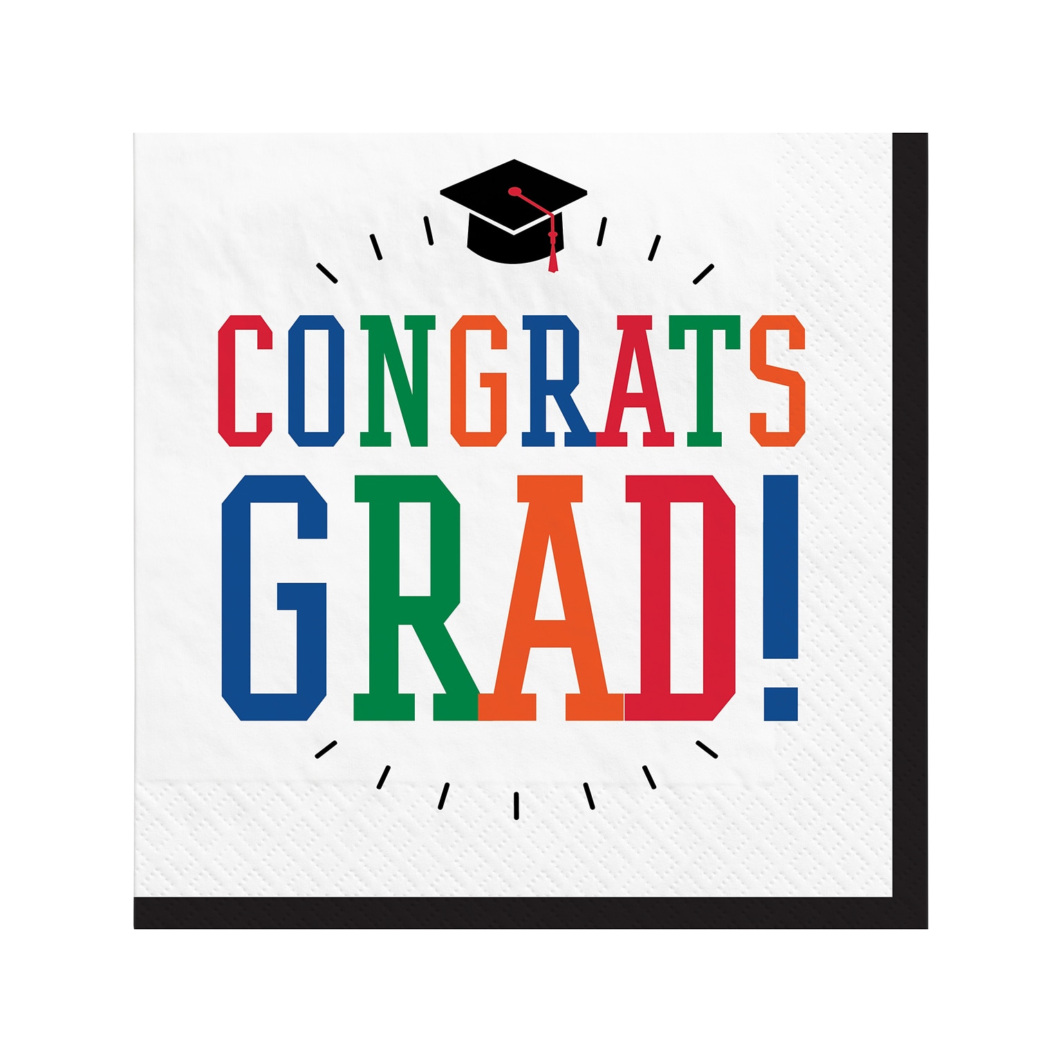 Amscan Day to Celebrate Graduation Lunch Napkin, Multicolor 100/Pack (712862)