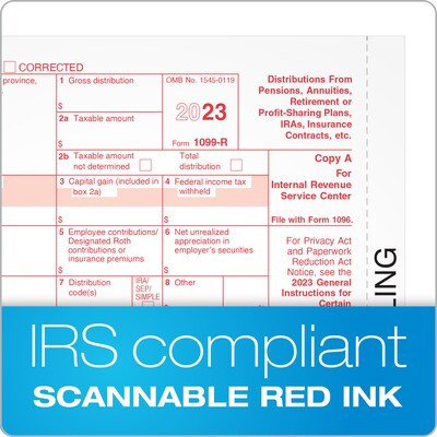 Adams 2023 1099-R Tax Forms, 6-Part, 10/Pack (STAX5R-23)