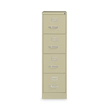 Hirsh Industries® Vertical Letter File Cabinet, 4 Letter-Size File Drawers, Putty, 15 x 22 x 52
