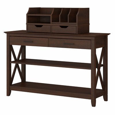 Bush Furniture Key West 47 x 16 Console Table with Storage and Desktop Organizers, Bing Cherry (KWS028BC)