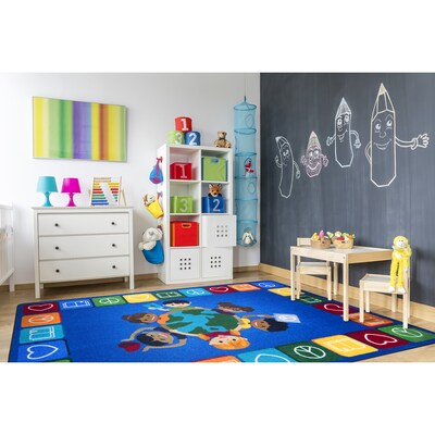 Joy Carpets Peaceful Readers Nylon 7'8" x 10'9" Machine Tufted Rug, Multicolored (2001D)