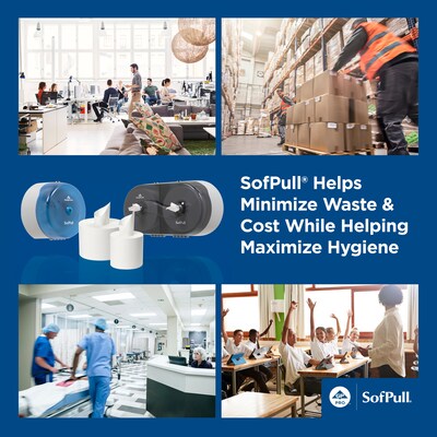 SofPull Mini Center-Pull Toilet Paper, 2-Ply, White, 500 Sheets/Roll, 16 Rolls/Carton (19516)