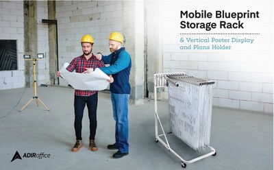 AdirOffice Metal Mobile File Cart with Lockable Wheels, White (613-WHI-KIT1)