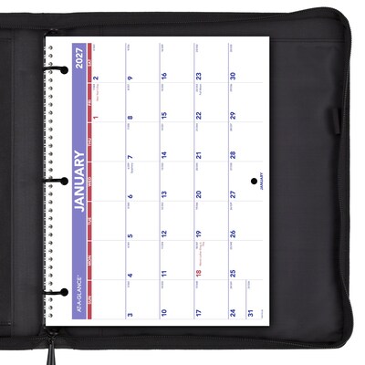 2027 AT-A-GLANCE 11" x 8.5" Monthly Wall Calendar, White/Purple (PM170-28-27)