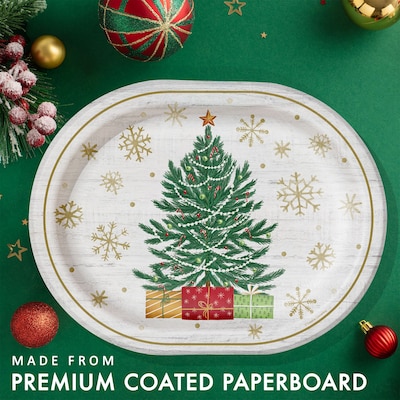 Say Hooray! Timeless Tree Paper Plates and Guest Towels Kit, Multicolored, 48/Pack (DTC9400E2H)