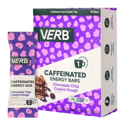 VERB Caffeinated Gluten Free Assorted Energy Bar Variety Pack, 0.92 oz., 32/Pack (600-04178)