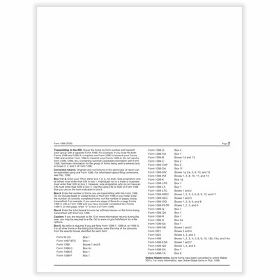ComplyRight 2026 1096 Tax Form, 1-Part, Transmittal, 10/Pack (510010)