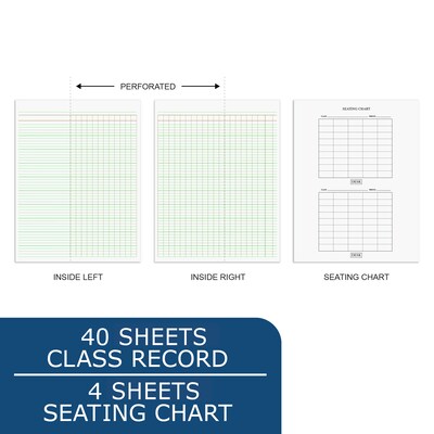 Roaring Spring Paper Products Teacher's Record Roll Books, 8.5" x 11", 44 Sheets (72900)