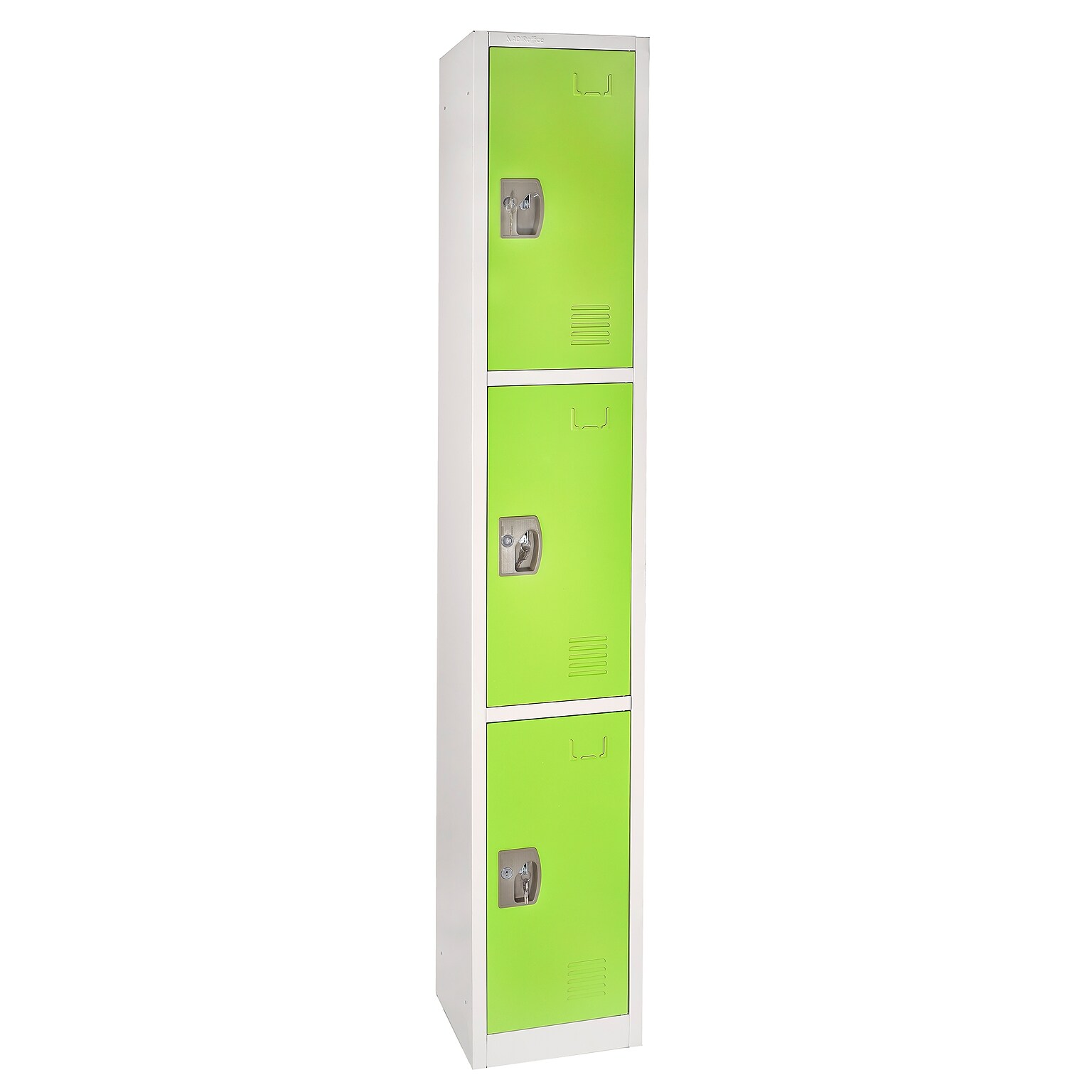 AdirOffice 72 3-Tier Key Lock Green Steel Storage Locker (629-203-GRN)