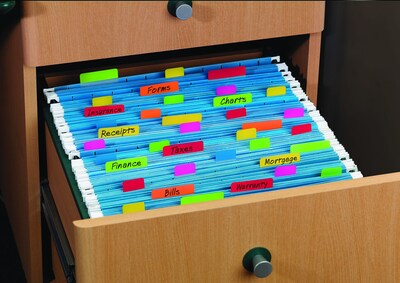 Post-it Tabs, 1" Wide, Solid, Assorted Colors, 66 Tabs,Dispenser (686-PGO)