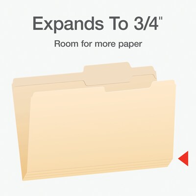 Pendaflex Heavy Duty File Folder, 1-Tab, Legal Size, Manila, 100/Box (1007056)