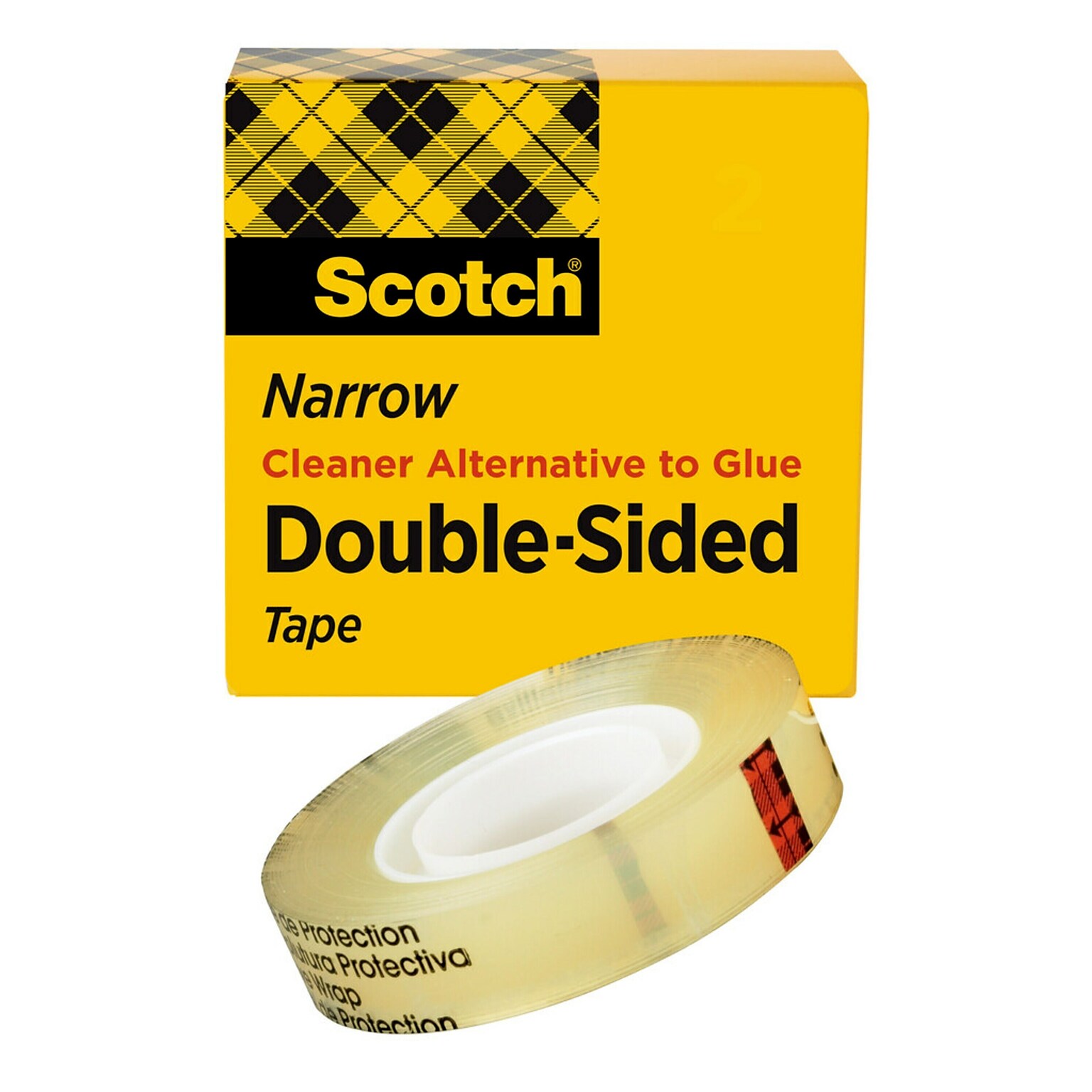 Scotch Permanent Double Sided Tape Refill, 1/2 x 25 yds., 1 Core, Clear (665)