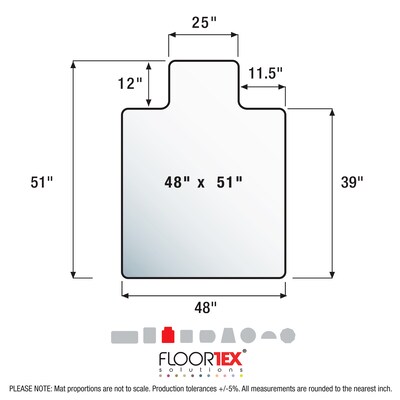 Floortex Cleartex Evolutionmat Enhanced Polymer Lipped Chair Mat for Hard Floors - 48" x 51", Clear (FRECO124851LP)
