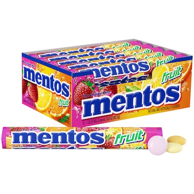 Mentos® Chewy Fruit Tablets, 15 Packs/Box