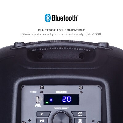 ION Pro Glow Ultra Bluetooth PA Speaker System, Black (IONPROGLOWULTR)