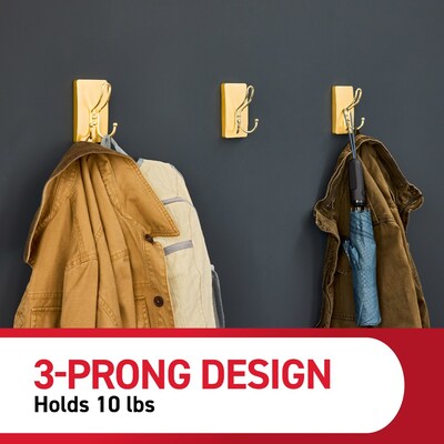 Command Extra Large Decorative Hook, Satin Brass, 2/Pack (17038BR-2ES)