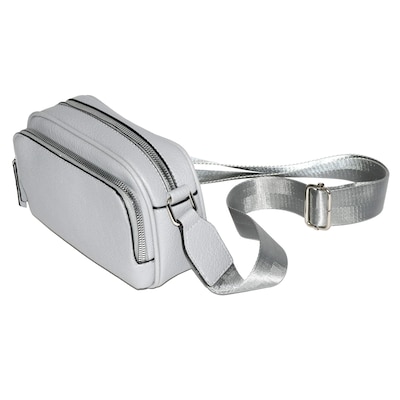 Nicci Cross-Body Bag with Front Zipper Pocket, Light Grey (NH07-LGRY)