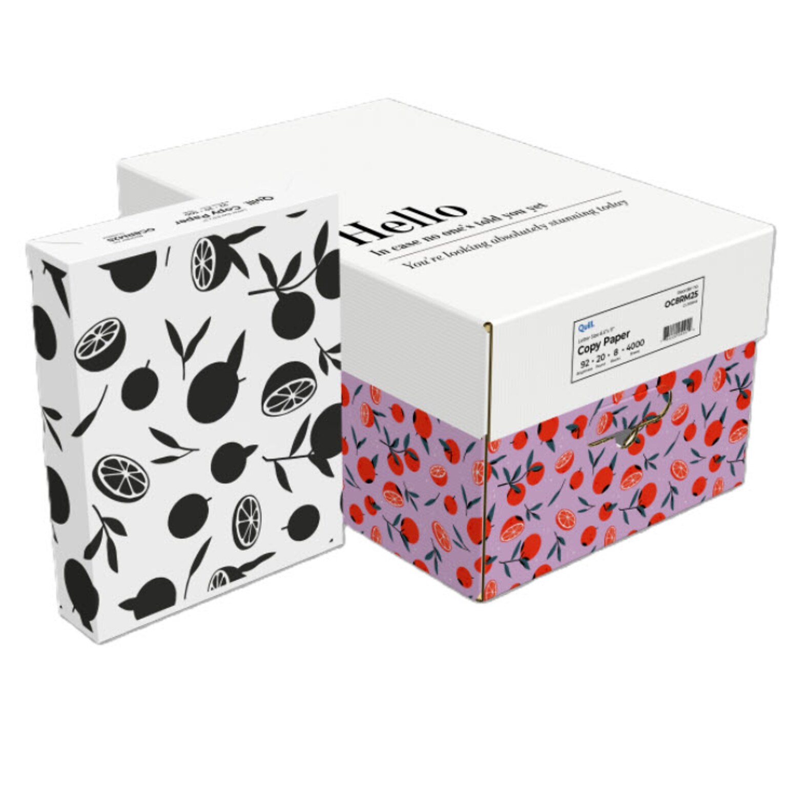 Quill Brand® You Look Stunning  8.5 x 11 Copy Paper, 20 lbs., 92 Brightness, 500 Sheets/Ream, 8 Reams/Carton (OC8RM25)