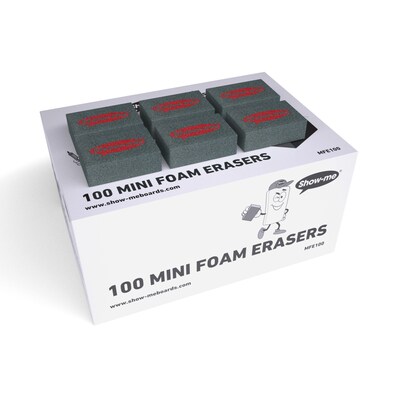 Show-me Mini Foam Erasers, Gray, 100/Pack (EPTMFE100)