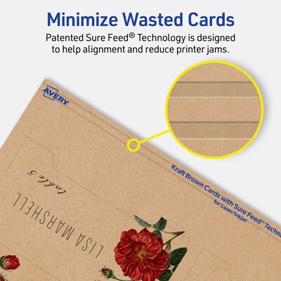 Avery Matte General Use Blank Cards, Kraft Brown, 200/Box (95325)