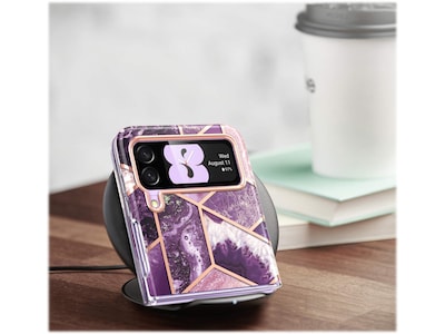 i-Blason Cosmo Marble Purple Snap Case for Samsung Galaxy Z Flip4 (Galaxy2022-ZFlip4-5G-Cosmo-Ameth)