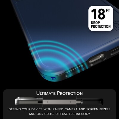 cellhelmet Fortitude MagSafe Phone Case for iPhone 17 Pro Max, Bermuda Blue (CF-123-BLU)