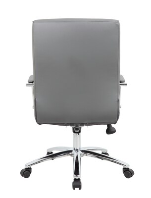 Boss Office Products Ergonomic CaressoftPlus Swivel Conference Chair, Gray/Chrome (B696CRB-GY)