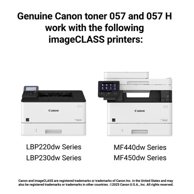 Canon 057 Black Standard Yield Toner Cartridge, Prints Up to 3,100 Pages (3009C001)