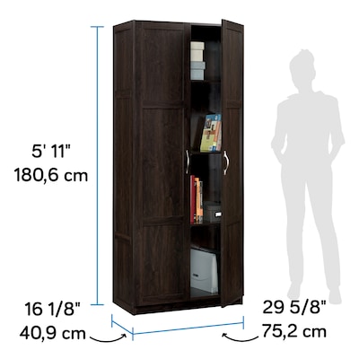 Sauder Select 71"H Storage Cabinet with 4 Shelves, Cinnamon Cherry (419496)
