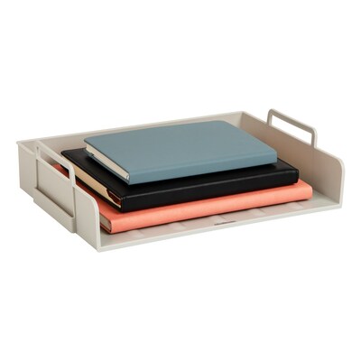 Mind Reader Plastic Side Loading Stackable Letter Tray, Letter Size, Beige, 4 Pieces (DANSTACK4-BEI)
