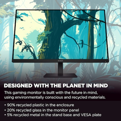 HP OMEN 27" QHD 180Hz LCD AMD FreeSync Gaming Monitor, HDR 400, Height Adjustable, Black (AV4H6AA#ABA)
