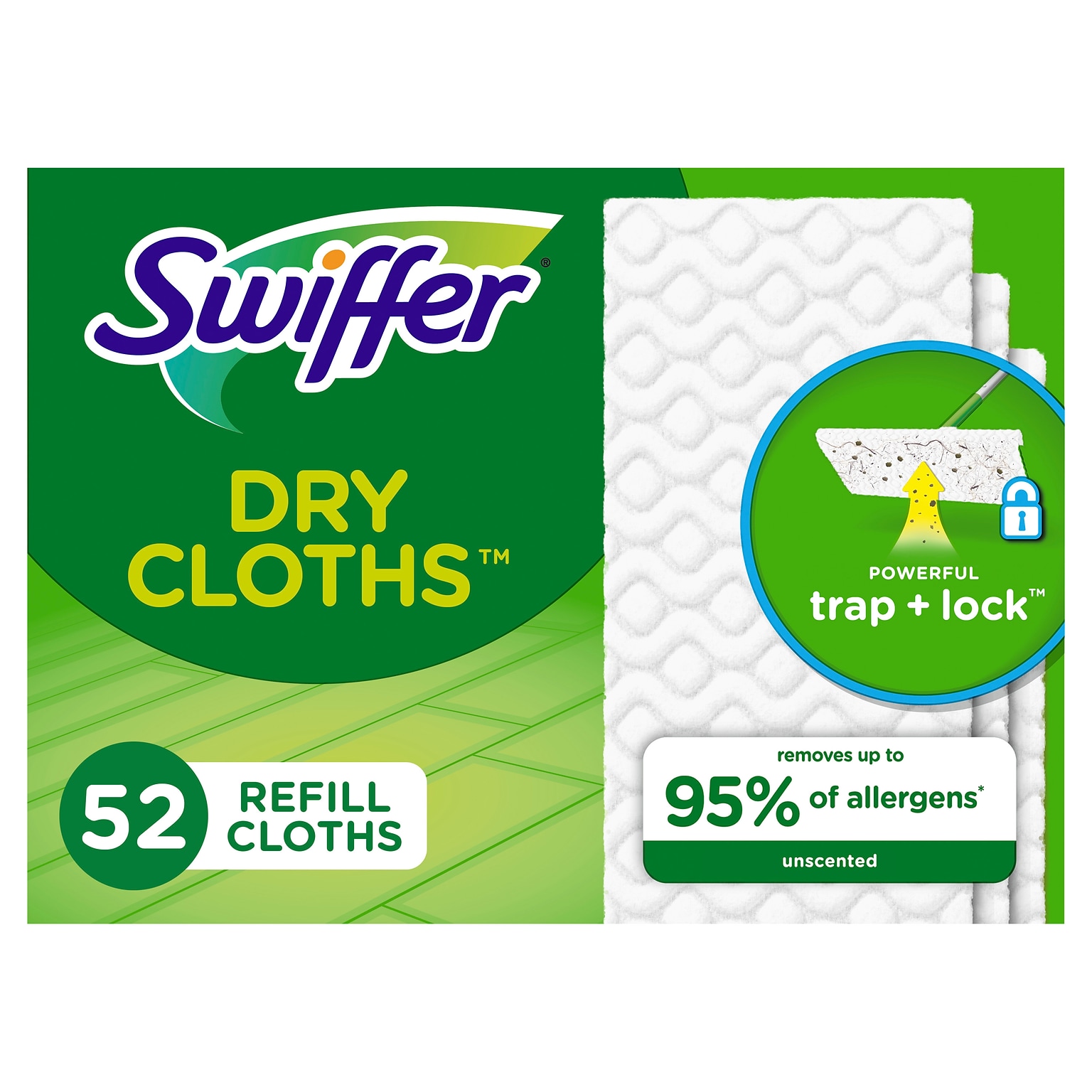 Swiffer Sweeper Dry Sweeping Microfiber Pads, Unscented, 52/Pack (2728764)