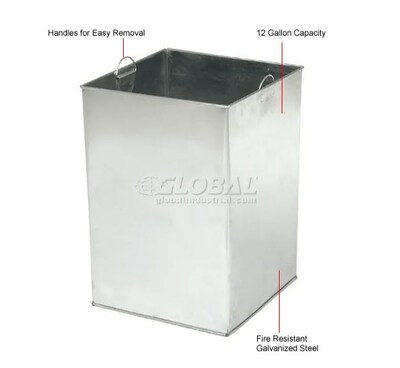 Global Industrial Stone Panel Trash Weather Urn, 12 Gallon Capacity, 13-1/2"W x 13-1/2"D x 35"H, Brown (239576BN)