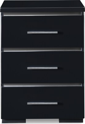 Finch Belmont 3 Drawer Nightstand, Black (FUTB10141B)