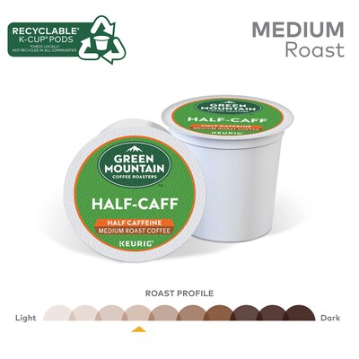 Green Mountain Coffee Roasters Half-Caff Coffee Keurig® K-Cup® Pods, Medium Roast, 48/Box (357446)