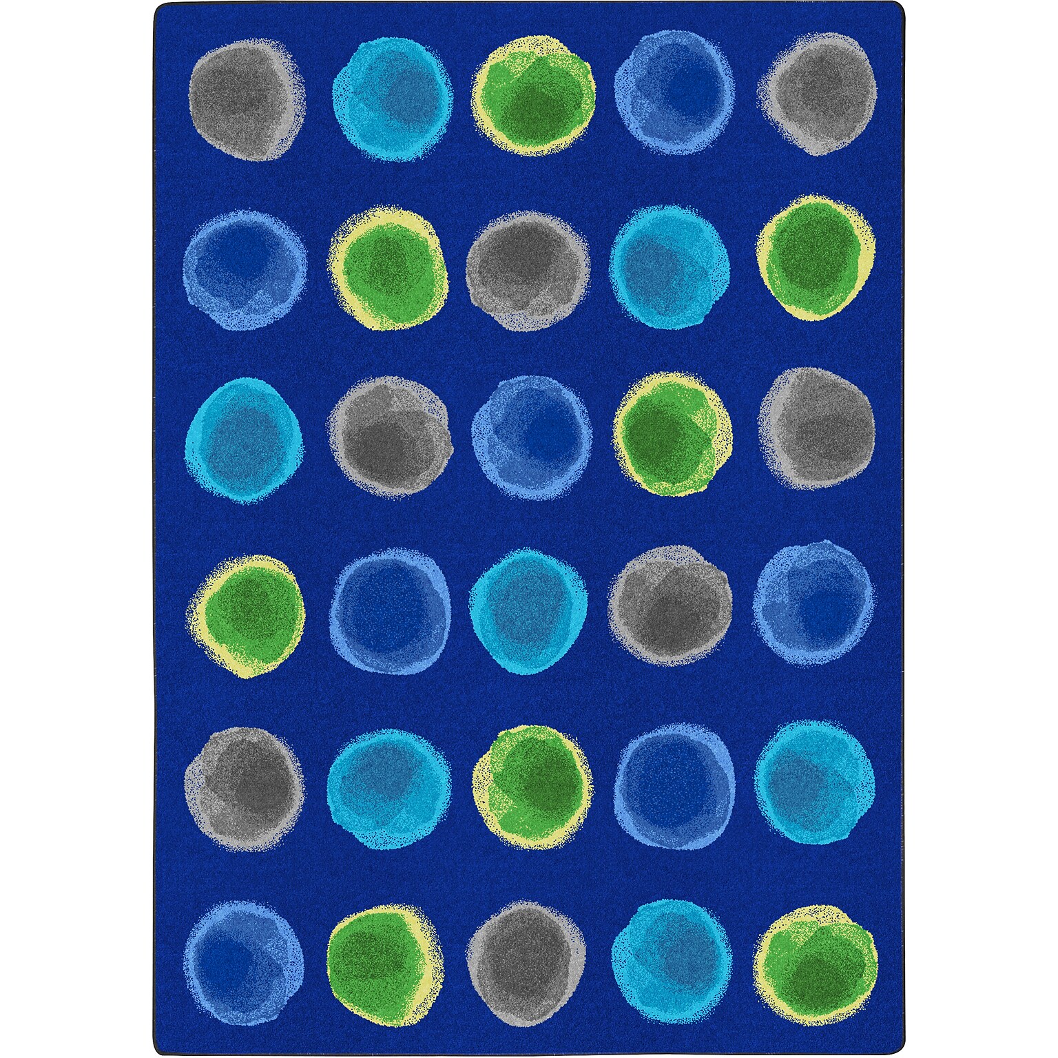 Joy Carpets Watercolor Spots Nylon 78 x 109 Machine Tufted Rug, Marine (2143D-02)