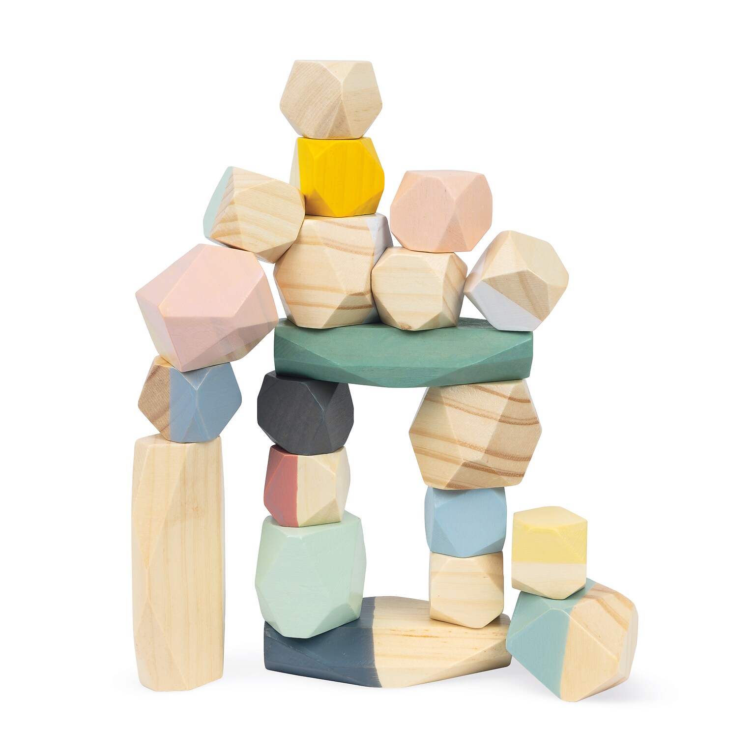 Janod Sweet Cocoon Stacking Stone Blocks, Multicolored (J04401)