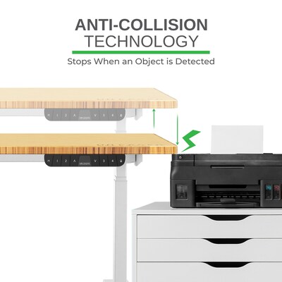 Uncaged Ergonomics RISE UP Electric Adjustable Height Steel Ergonomic Sit Stand Office Desk Frame, White (RUW)