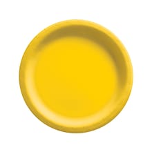Amscan 6.75 Paper Plate, Yellow, 50 Plates/Pack, 4 Packs/Set (640011.09)