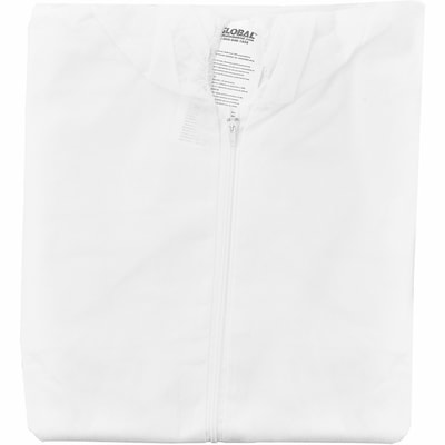 Global Industrial Disposable Polypropylene Coverall, Elastic Hood & Boots, WHT, 2XL, 25/Case (708187XXL)
