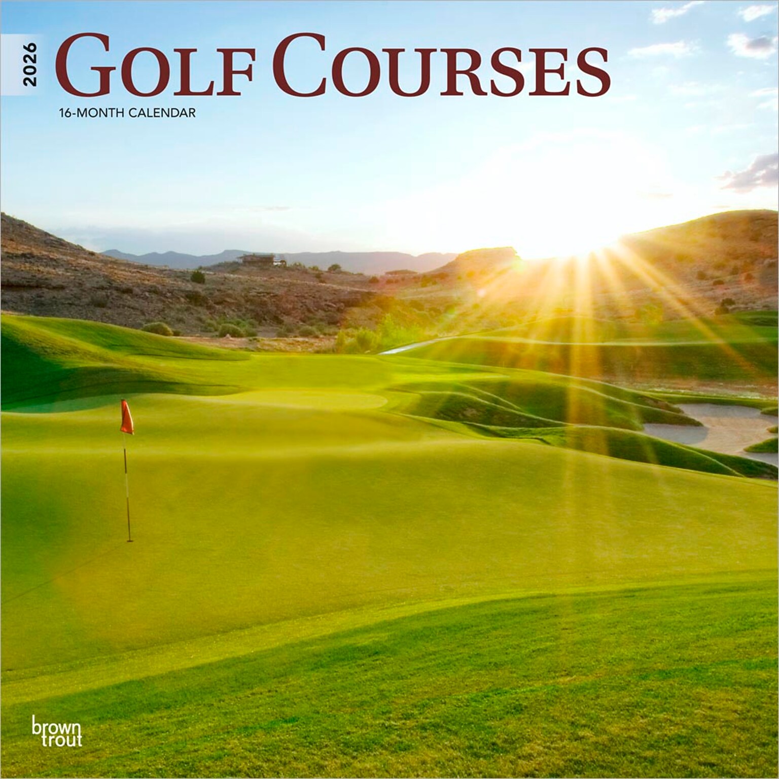 2026 BrownTrout Golf Courses 12 x 12 Monthly Wall Calendar (9798330703517)
